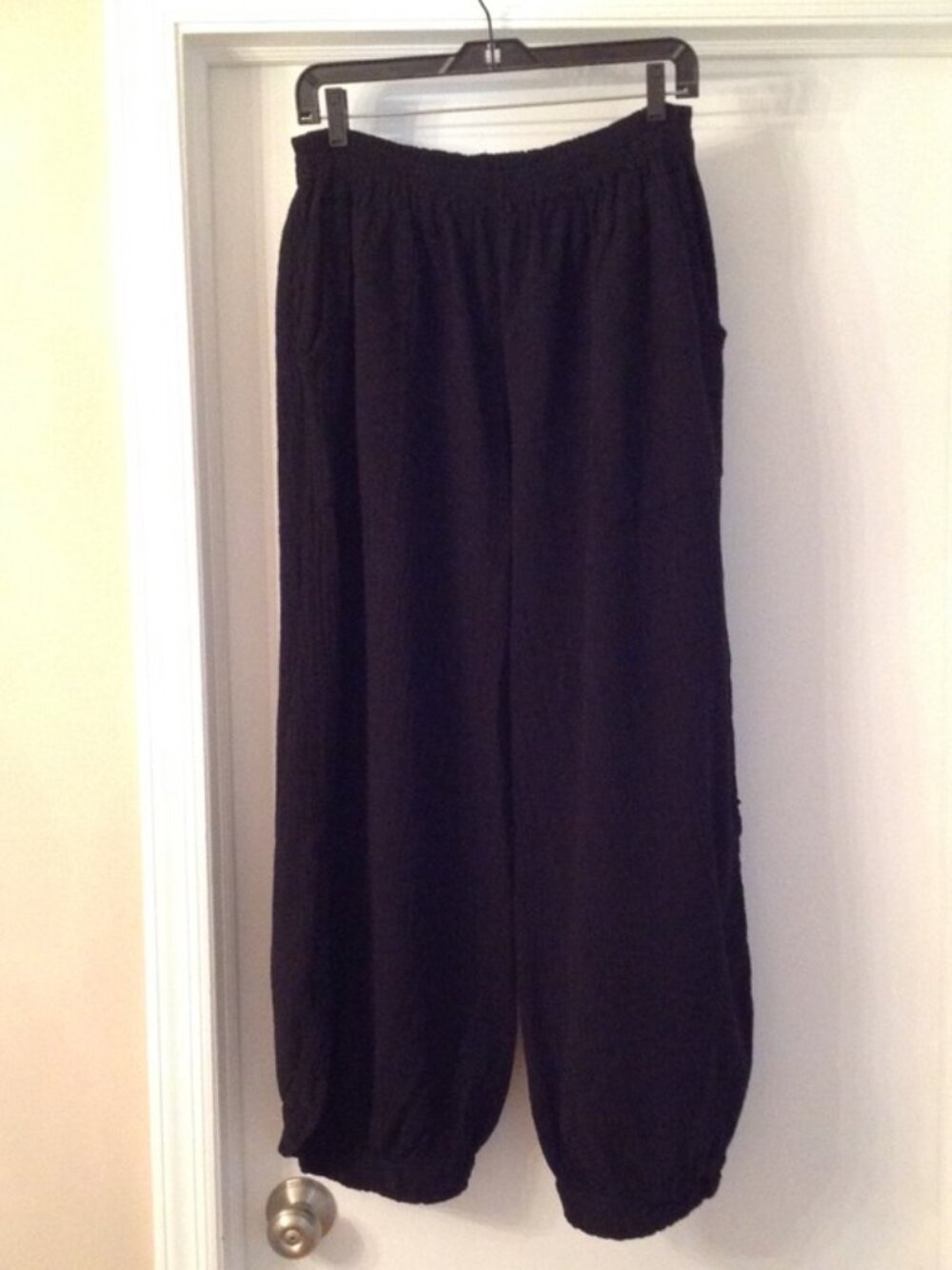 Cotton Ways Wide Leg Gauzy Boho Palazzo Pants Black M Medium 2